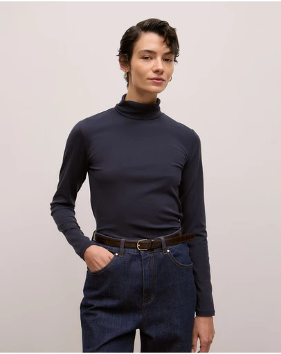Trenery - Soft Rib Rollneck in Night Sky