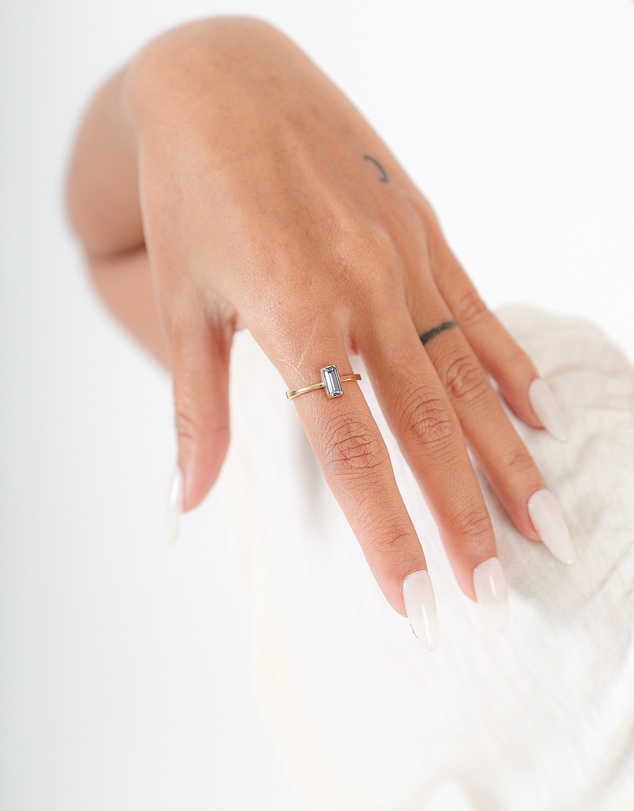 Elli Jewelry - Purple Crystal Ring in Gold-Plated 925 Silver