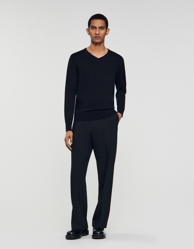 Sandro - Vneck Merinos Sweater
