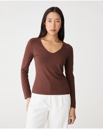 Forcast - Isla V-Neck Bamboo Top