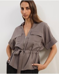 Atmos&Here - Viola Shirt With Adjustable Drawstring At Waist