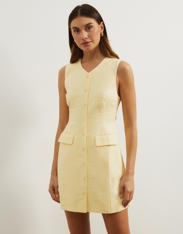 Atmos&Here - Juno Tailored Linen Blend Mini Dress