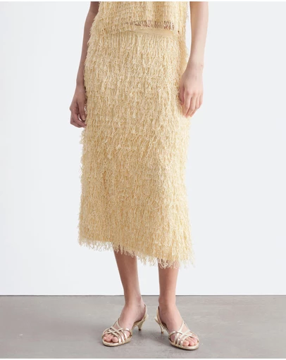 & Other Stories - Fringed Pencil Skirt