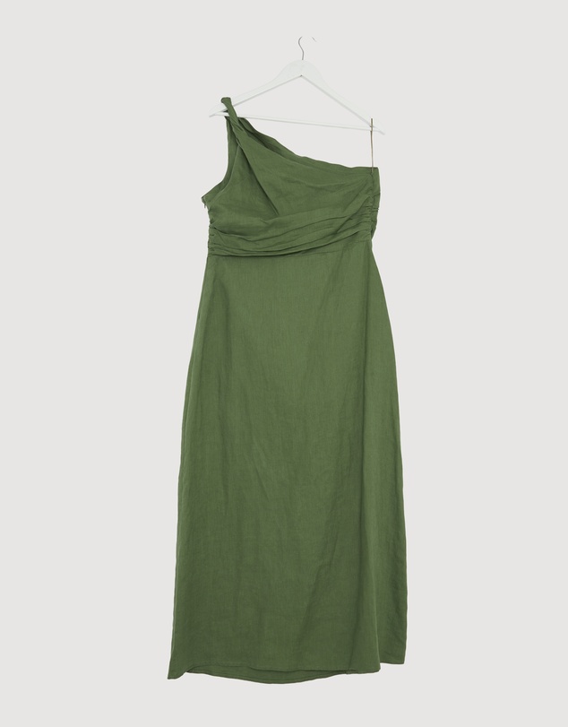 Revibe - Repaired AERE Lettie One Shoulder Maxi Dress - AU 16