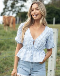 Petal & Pup - Cecelia Top - Blue Gingham