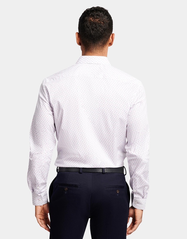 Brooksfield - Two-Tone Print Reg Fit Business Shirt