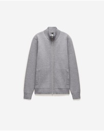 Calibre - Geometric Jacquard Cardigan Grey