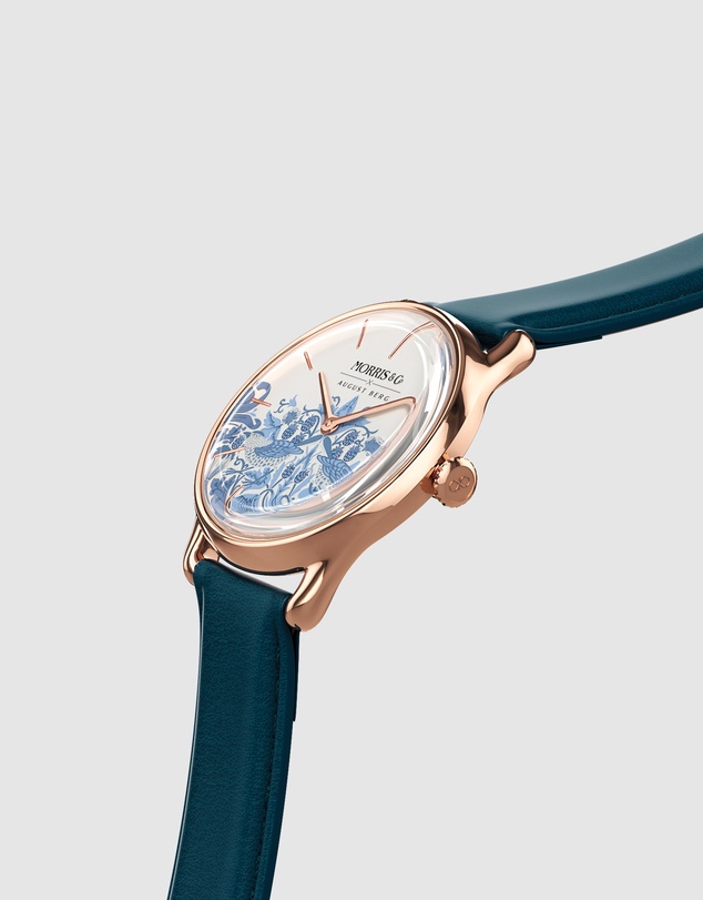 August Berg - Morris & Co 30mm Blue Strawberry Thief Watch
