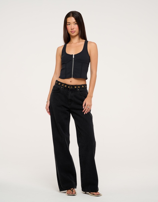 Abrand - 95 Mid Baggy Eyelet Jeans