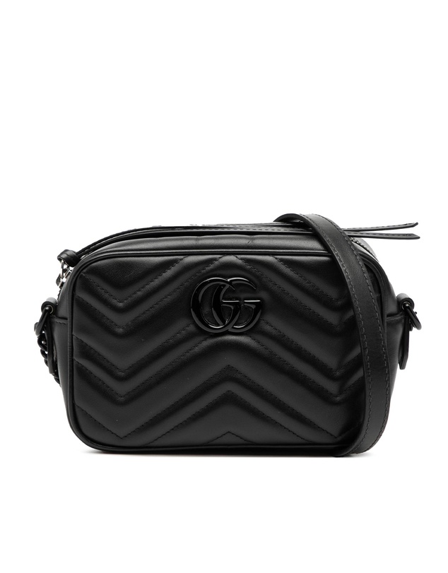 Pre-Loved by Azura Reborn - Pre-Loved Mini GG Marmont Matelasse Leather Monochrome Crossbody