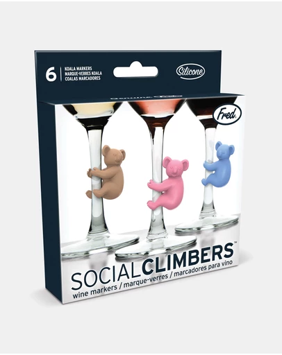 FRED - Social Climbers Koala Wine Markers Set of 6