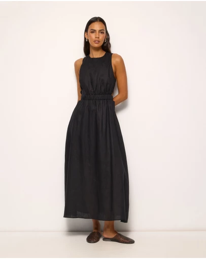 AERE - Mysa Linen Midi Dress