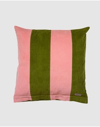 Mosey Me - Corduroy Euro Pillowcase - Peach/Green