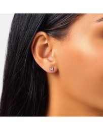 Michael Hill - Mini Butterfly Earrings with Diamonds in Sterling Silver