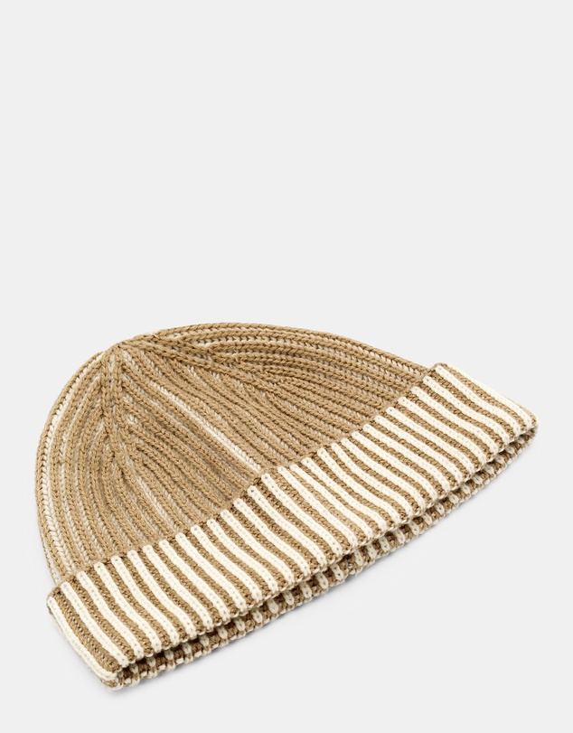 Morgan & Taylor - Sarina Ribbed Knit Beanie in Beige
