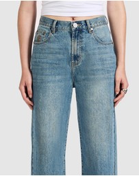 ONE TEASPOON - Baxters Mid Waist Wide Leg Denim Jeans