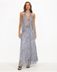 Dazie - Afloat Check Halter Top