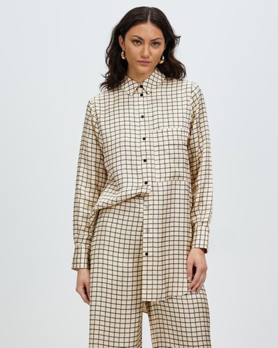 Fenmore Satin Gathered Waist Shirt