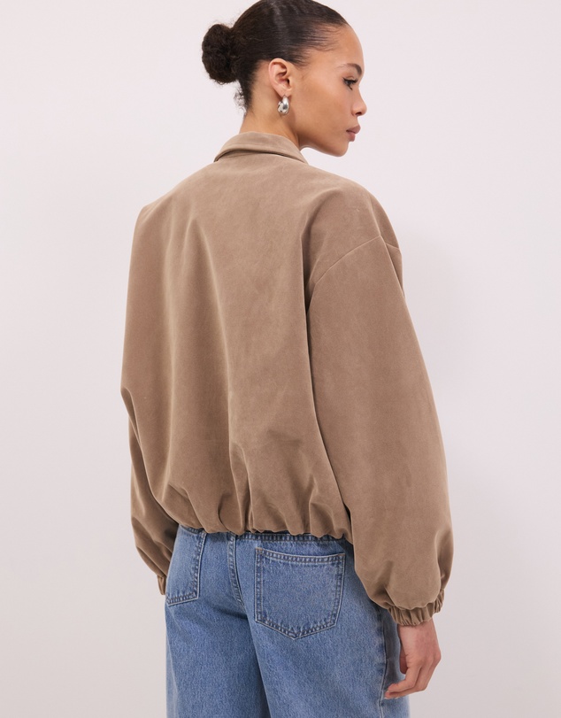 Calli - Hayden Faux Suede Bomber Jacket