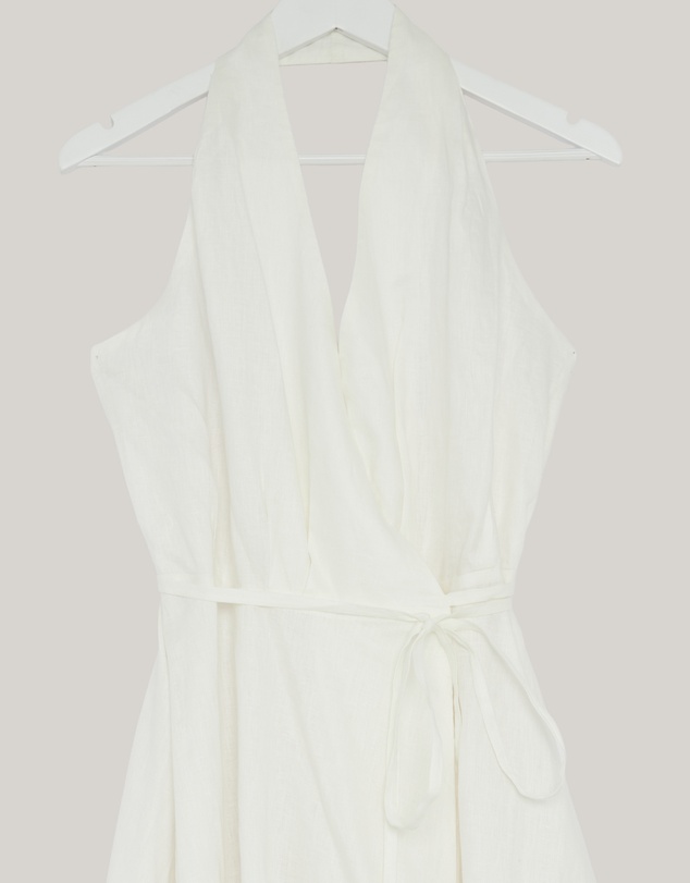 Revibe - Repaired Morrison Ronni Linen Halter Dress - AU 12