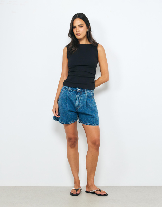 AERE - Cotton Ruched Tank
