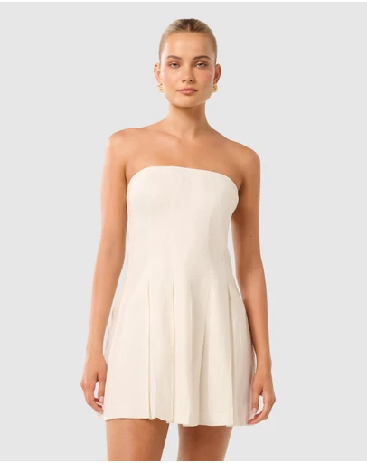 Forever New - Susie Strapless Pleated Linen Mini Dress