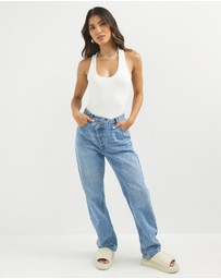 Dazie - Figure Flow Open Back Tank Bodysuit