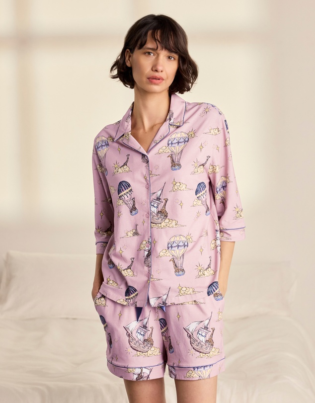 Chelsea Peers - Organic Cotton Hot Air Balloon Short Pyjama Set