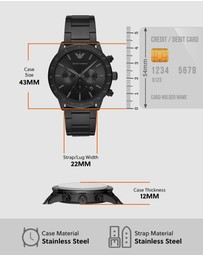 Emporio Armani - Black Chronograph Watch AR11242