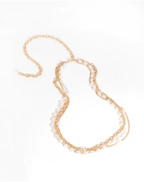 Lovisa - Gold Chain & Pearl Layered Belt