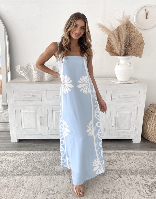 Esther & Co - Holden Dress - Blue Floral
