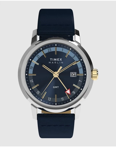 TIMEX - Marlin® Quartz GMT 40mm Leather Strap Watch