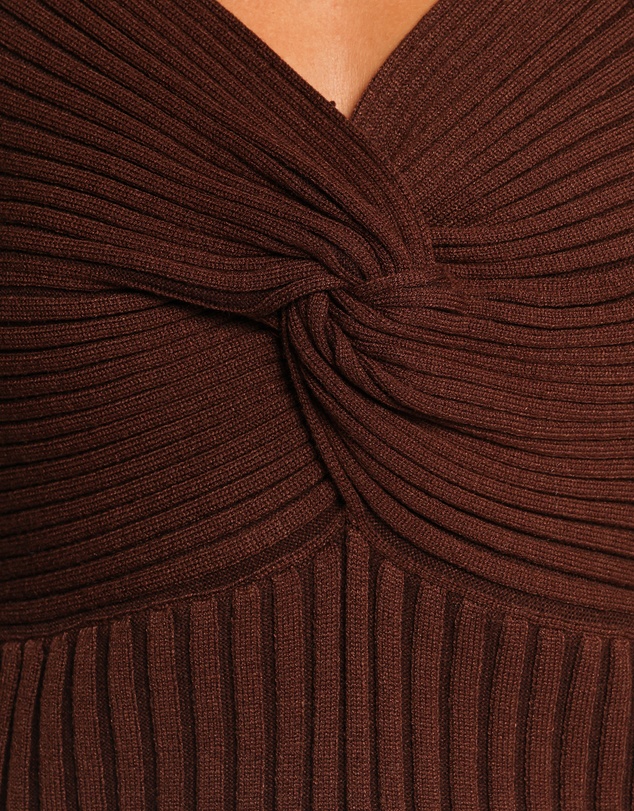 Petal & Pup - Demi Twist Detail Knit Top - Brown