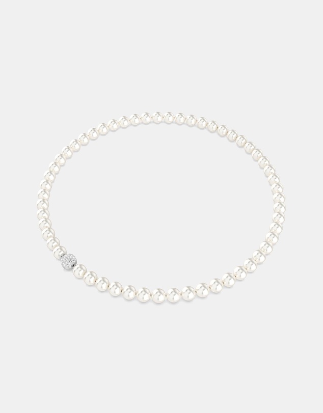 Swarovski - Matrix Necklace, Crystal Pearl, White, Rhodium Plated