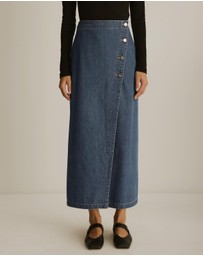 Atmos&Here - Yara Denim Wrap Midi Skirt