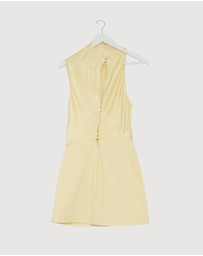 Revibe - Repaired Shona Joy Dillon Contrast Draped Cowl Mini Dress - AU 10