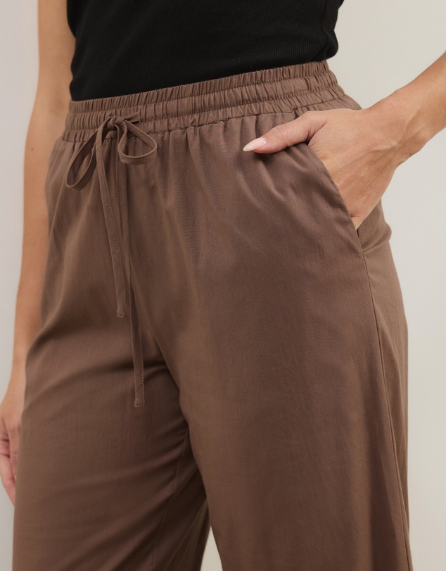 Atmos&Here - Elis Cotton Pants With Drawstring Detail At Waist