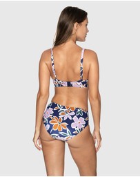 Nip Tuck Swim - Navy Petal Precision Natalie D/DD Underwire Bikini Top