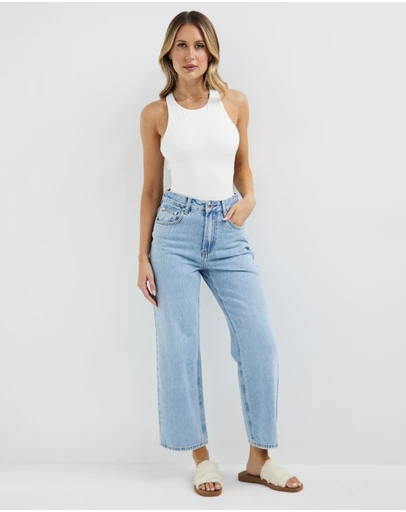 Dazie - Street Style Straight Leg Denim Jeans
