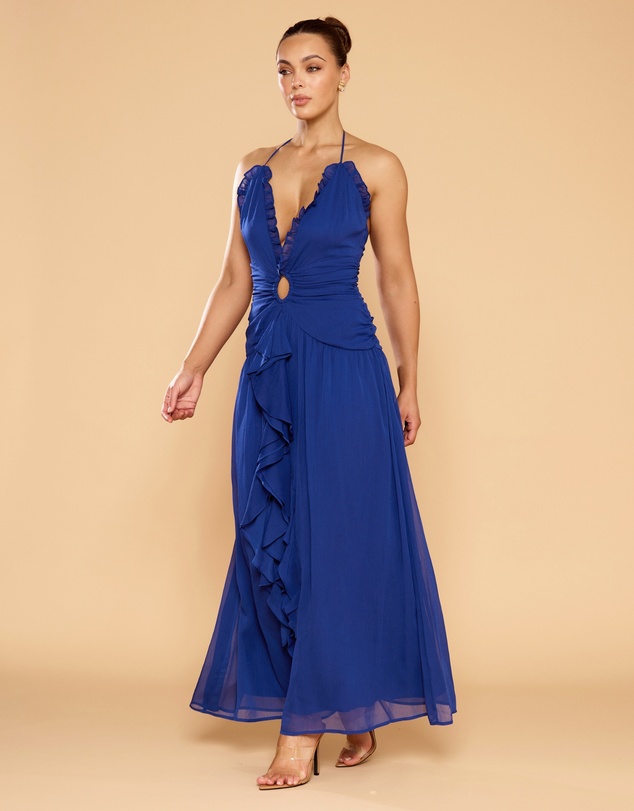 CATHERINE FERRARO - Harmony Halter Ruffle Dress