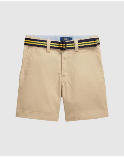 Polo Ralph Lauren - Skinny Fit Flex Abrasion Twill Shorts - ICONIC EXCLUSIVE - Kids