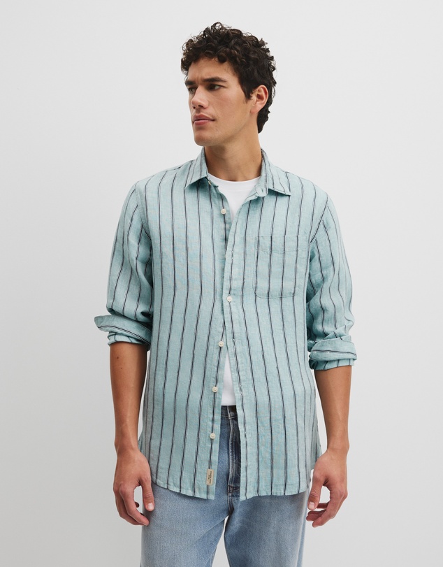 Country Road - Regular Fit Linen Stripe Shirt