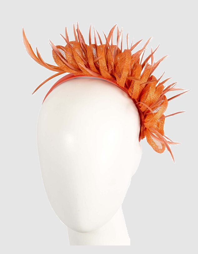 Max Alexander - Orange Sinamay Fascinator Headband
