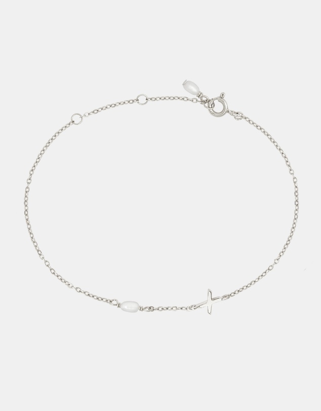SAINT VALENTINE - Pearl Letter Bracelet - Silver X