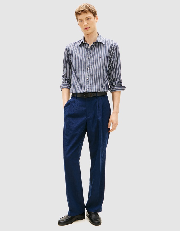 Tommy Hilfiger - Regular Fit Textured Stripe Poplin Shirt