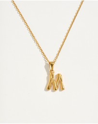 Reliquia - M Initial Gold Charm Necklace
