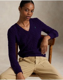 Polo Ralph Lauren - Cable-Knit Wool-Cashmere V-Neck Sweater - ICONIC EXCLUSIVE