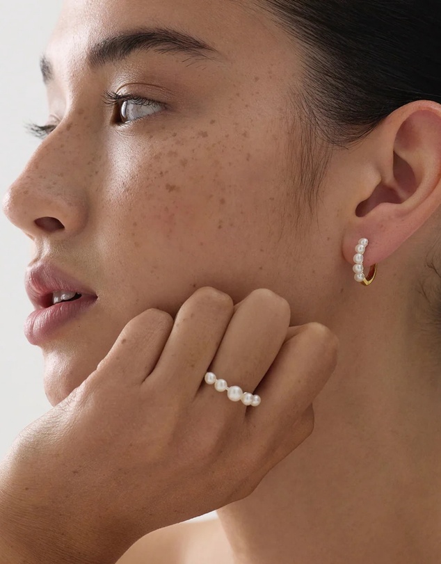 Najo - Mermaid Yellow Gold Pearl Earring