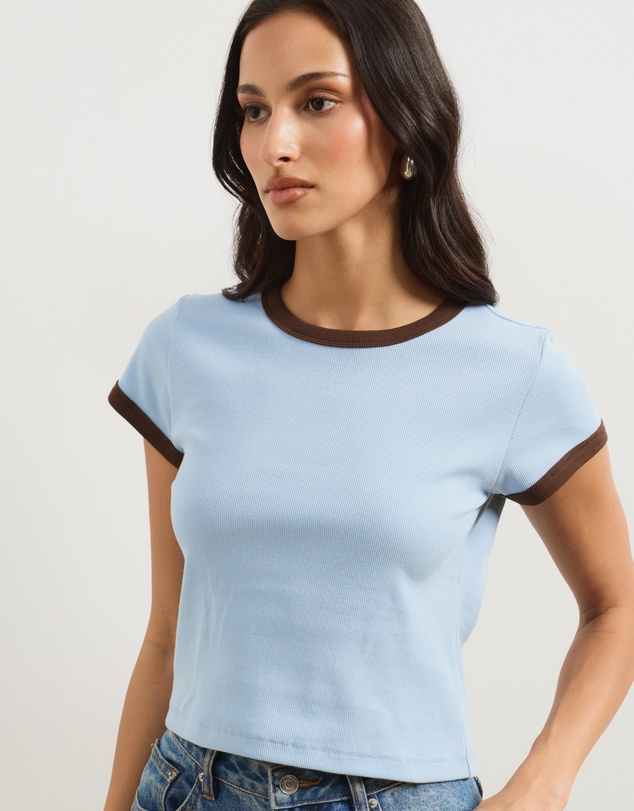 Atmos&Here - Ivy Organic Cotton Rib Ringer Tee