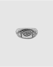 Haze & Glory - ICONIC EXCLUSIVE - Signet Ring Men Eye Dagger in 925 Sterling Silver